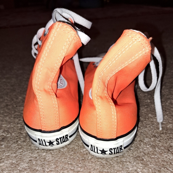 Converse High Top Neon Orange Shoes - Picture 5 of 7